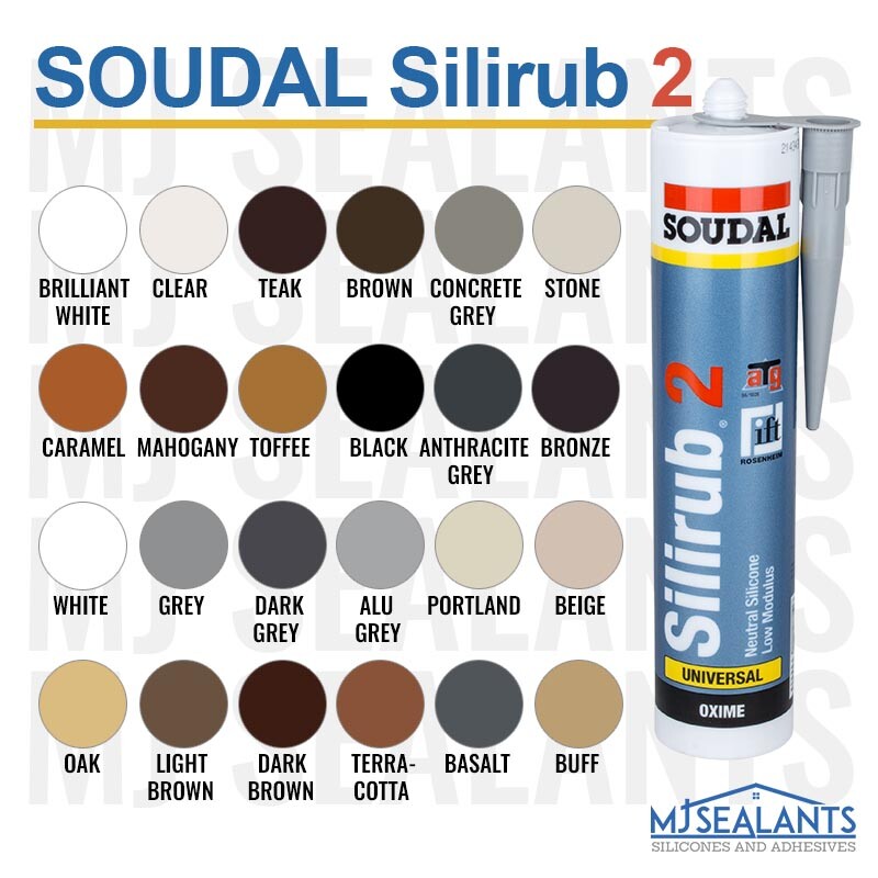 Soudal Silirub 2 Premium Quality LM Silicone Sealant Neutral Cure All