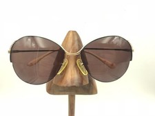 Vintage Girard 3750 58 Gold Half-Rimmed Round Butterfly Sunglasses FRAMES ONLY