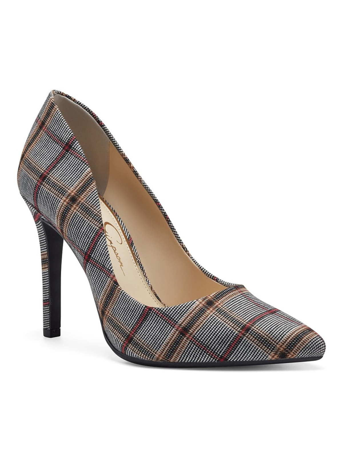 Женские черные клетчатые туфли-лодочки Cassani на шпильке без шнуровки JESSICA SIMPSON, 5,5 М