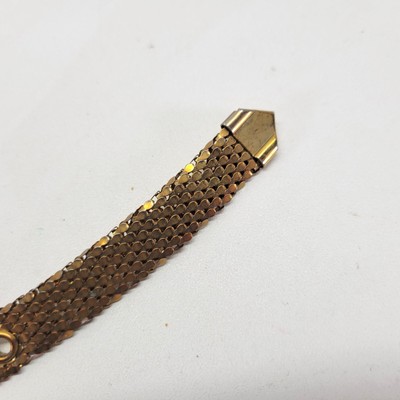 Vintage Metal Belt 26 28 30 Fish Scale Pattern Gold Tone  display picture 1