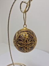 Henry Flagler Museum Royal Ball Ornament Brass Inlay Heavy Duty RARE Vintage D43