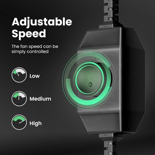 4 Inch/6 Inch Exhaust Inline Duct Fan with Variable Speed Controller Black - Picture 8 of 14