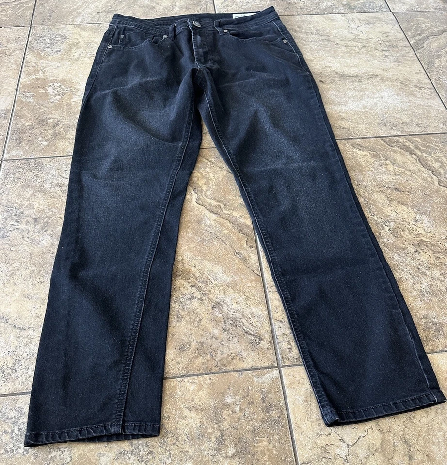 Pantalones de mezclilla para hombre Buffalo David Bitton 32 x 30 Archer ajustados elásticos negros flexibles Foto 2 de 4