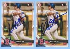 (1) KOLE COTTAM Signed/Autographed 2019 1st Bowman Draft Card #BD-69 Red Sox
