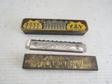 VINTAGE TOY TIN LITHO BOX CASE OPERA HARMONICA WEST GERMANY PARTS RESTORE