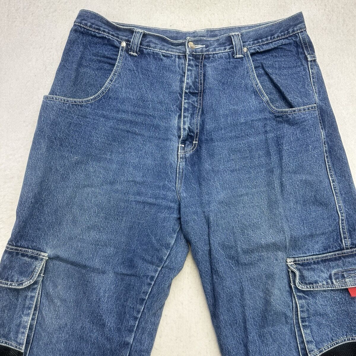 Vintage Urban XTREME Jeans Mens 38 X 31 Baggy Blue Denim Cargo Pockets Y2K Vintage Urban XTREME Jeans Mens 38 X 31 Baggy Blue Denim Cargo Pockets Y2K