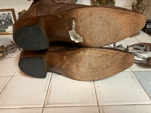 Lucchese Womens BRONZE Western Cowboy Boots Size 8.5 B Leather USA - Picture 21 of 22