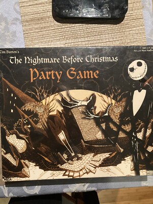 Nightmare Before Christmas Party Board Game Tim Burton's Nib Rare Reel Games