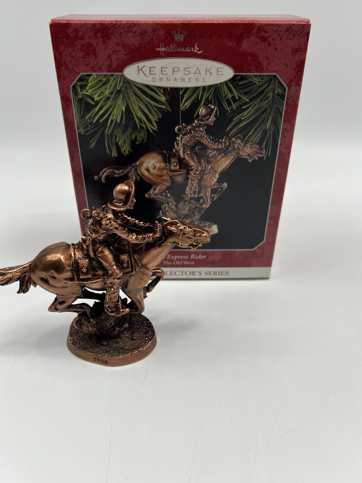 New in Box 1998 Hallmark Keepsake Ornament Pony Express Rider Old West