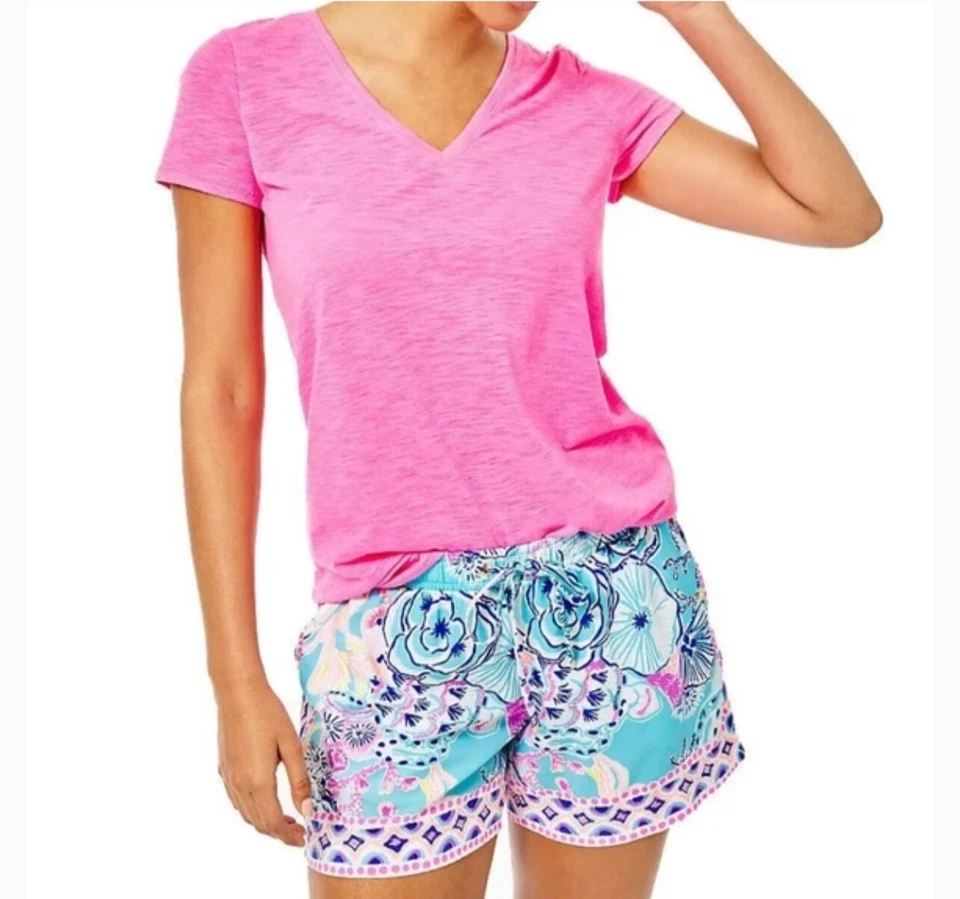 Pantalones cortos Lilly Pulitzer Katia tiro medio para mujer talla M cordón multicolor Foto 2 de 4