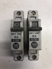2 Pack - Allen Bradley 1492-CB1 G-150 Circuit Breaker Series B 15A 1492CB1G150
