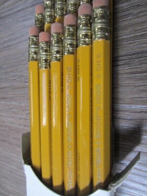 12 NOS Koh-I-Noor Pencil Factory  hardtmuth USA Drawing Pencils 1500 5H  W/Box