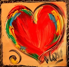 RED HEART ARTWORK  Large Abstract Modern Original Oil Painting  CANVAS  4hTH