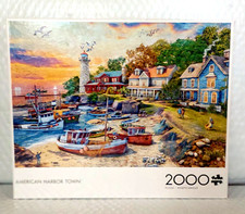 AMERICAN HARBOR TOWN 2000pc Jigsaw Puzzle Assembled Complete
