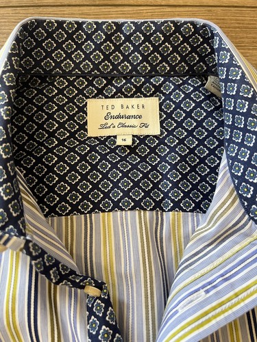 Ted Baker Button Up Men 16 Endurance Dress Shirt Flip Cuff Party Core Cruise - Picture 2 of 8