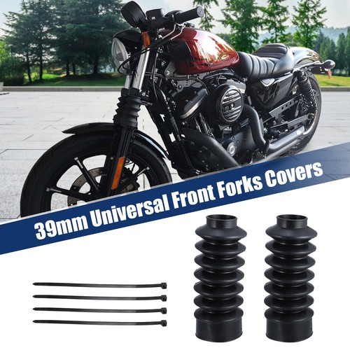 1 Pair Motorcycle 39mm Fork Covers Front Gaiters Shock Boots for Harley