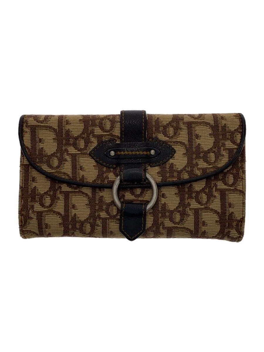Portefeuille long femme Christian Dior beige monogramme occasion