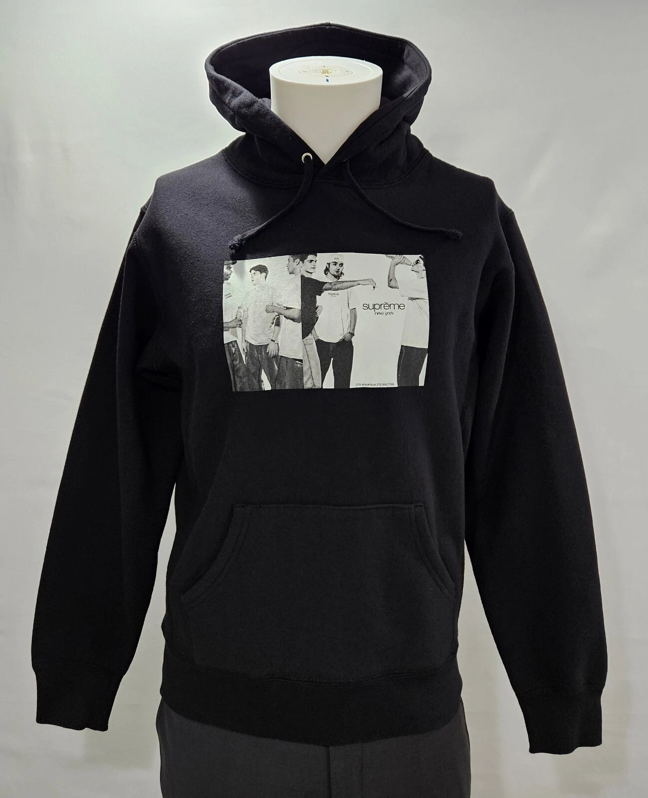 Sweat à capuche Supreme Classic Ad SS19 noir   Petit sweat à capuche authentique 2019