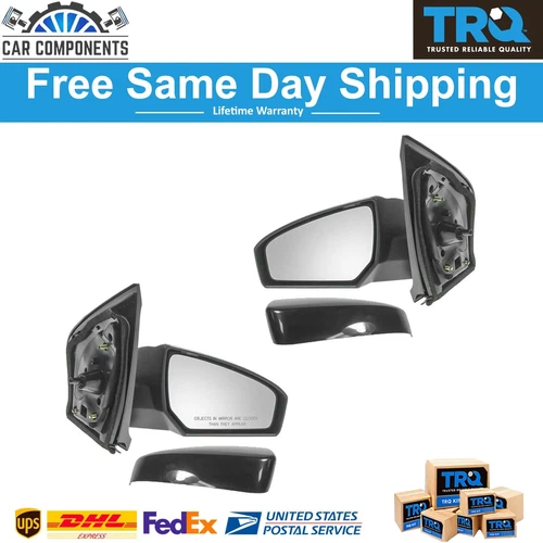 TRQ New Side View Mirror Set LH & RH Manual Fits For 2007-2012 Nissan Sentra