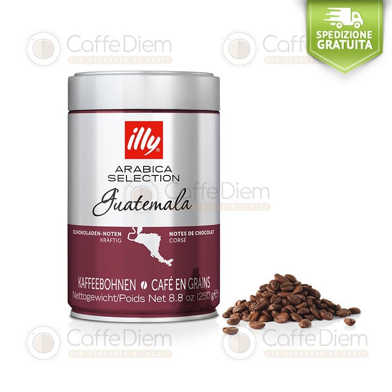 Caffè illy in Grani Arabica Guatemala 6Kg illy Grani 24 Barattoli da 250 grammi
