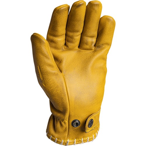Motorrad Handschuhe S - John Doe Coyote - Used Look Biker Leder - gelb geprägt - Bild 5 von 6