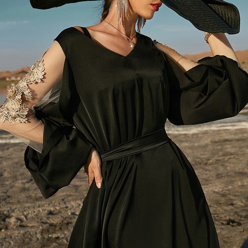 Ramadan Kaftan Abaya Muslim Women Long Dress Maxi Robe Dubai Party Gown Abayas - Picture 216 of 220