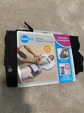 new safefit deluxe extra large black diaper change pad multiple storage pockets