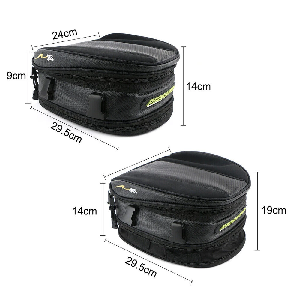 Motorcycle Tail Bag Waterproof Luggage Bag Seat Bag Motorbike Saddle Bag Black - Image 2 of 4