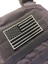 Large 5x3" SWAT wolf grey US Made Military Tactical Hook/loop USA Flag patch