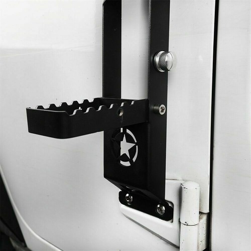 Hooke Road Two Steel Folding Door Hinge Steps w/Star for Jeep Wrangler 07-18 JK - Picture 6 of 12