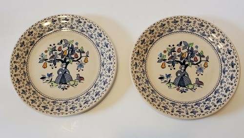 2 Vtg Johnson Brothers Sugar Spice Blue Bread Butter Plates 7" Ironstone Bros - Picture 2 of 10