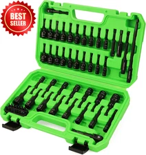 55-Pc Magnetic Nut Driver & Impact Bit Set Metric/SAE 1/4" Hex Adapters