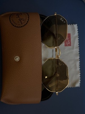 Ray Ban Octagon 1972 Sunglasses Gold Brown Gradient 914751 54-19 Metal