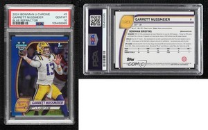 2024 Bowman U Chrome Blue Refractor /199 Garrett Nussmeier #5 PSA 10 GEM MT