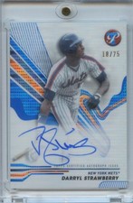 Darryl Strawberry 2024 Topps Pristine Blue Auto Autograph Jersey # Mets 18/75