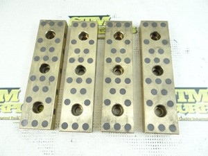 LOT OF 4 SELF-LUBRICATING BRONZE & GRAPHITE SLIDE PLATES 6" X 1-1/2" X 5/8"