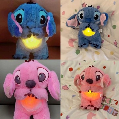 Blau Stitch Plüschtier Stofftiere Beruhigender Atmender mit Musik Kind Spielzeug