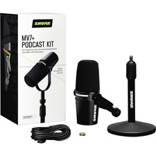 Shure MV7 Podcast Kit With Stand Black