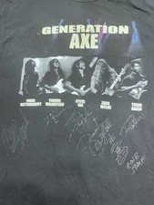 Generation Axe Autographed T Shirt Mens Xl Wylde Vai Nuno Yngwie Tosin Sdmf 2018