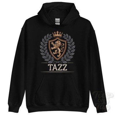 TAZZ FANTASY COAT OF ARMS HOODIE novelty parody family name crest