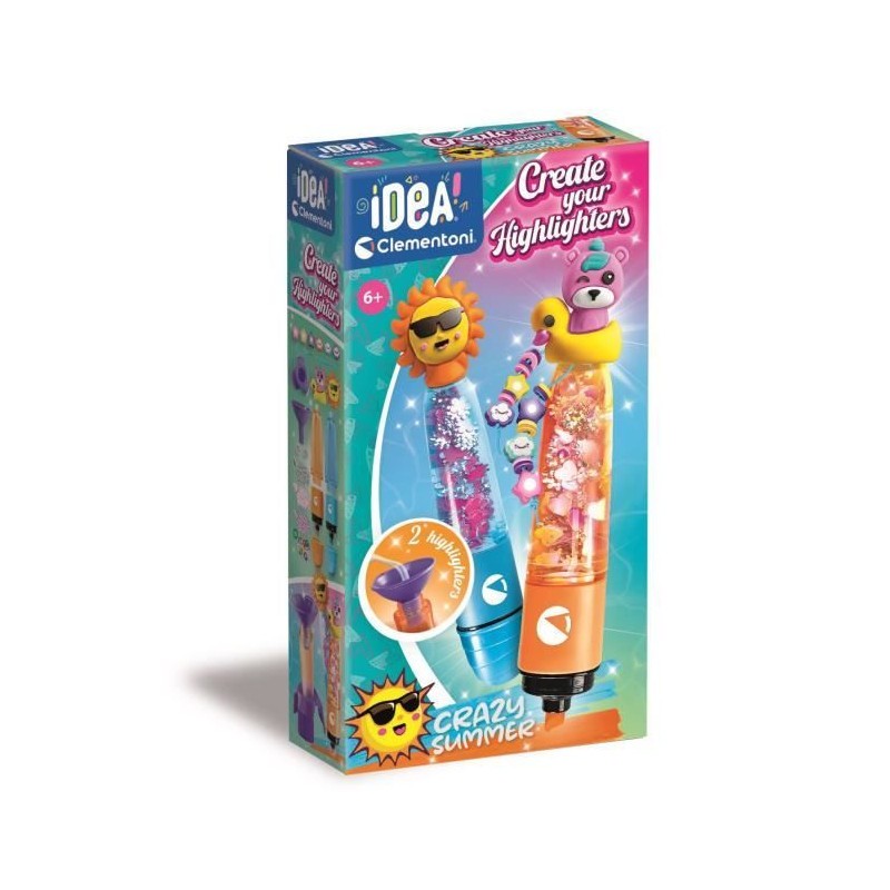 Coffret papeterie de luxe CLEMENTONI Crée tes fluos Crazy Summer édition créative