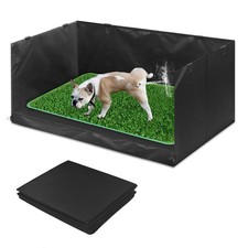 High Walls Dog Pee Pad Holder with Artificial Grass Foldable Indoor Dog Potty...