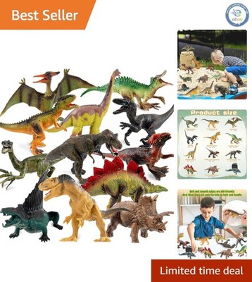 12 Piece Dinosaur Toy Collection for Kids - Engage in Fun Learning Experiences!