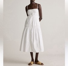Quince 100% Organic Cotton Poplin Spaghetti Strap Maxi Dress Women's Small NWT