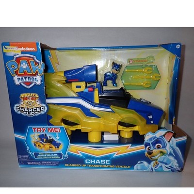 Paw Patrol Charged Up Transforming Lights & sounds Deluxe Vehicle CHASE NEW