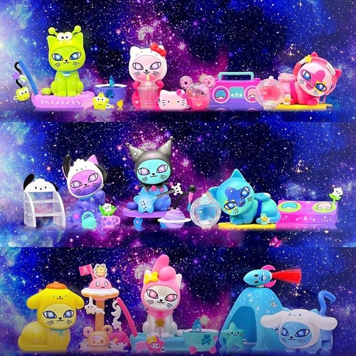 tokidoki Keroppi x Galactic Paws: Galactic Cats x Hello Kitty