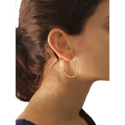 Twisted Firm Hoops 1/20 14K Gold Filled rope Earrings 2 mm 1 inch height