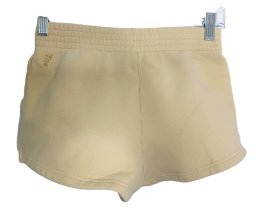 Pantaloncini TNA Cozy Fleece Perfetti Taglia XS Giallo Burro Pallido Logo Ricamato - Foto 2 di 12