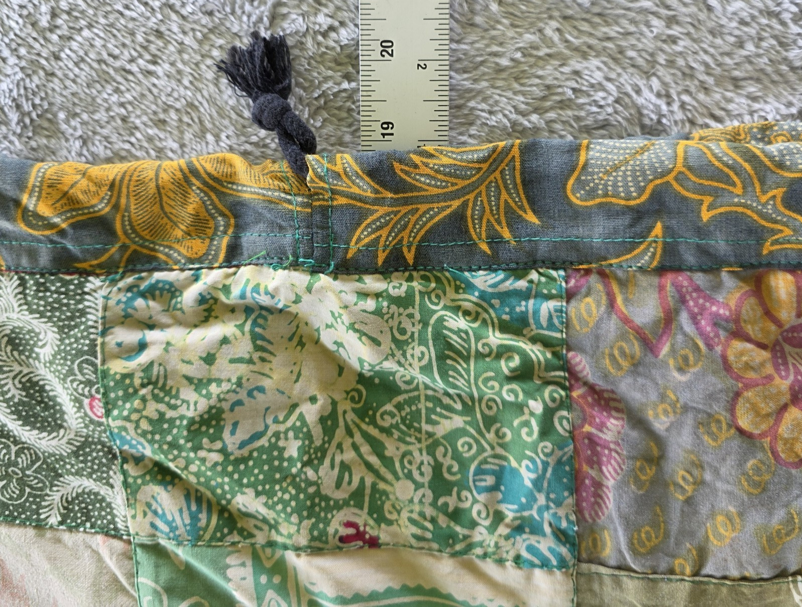 Boho Patchwork Cotton Backpack Drawstring Rucksac… - image 13