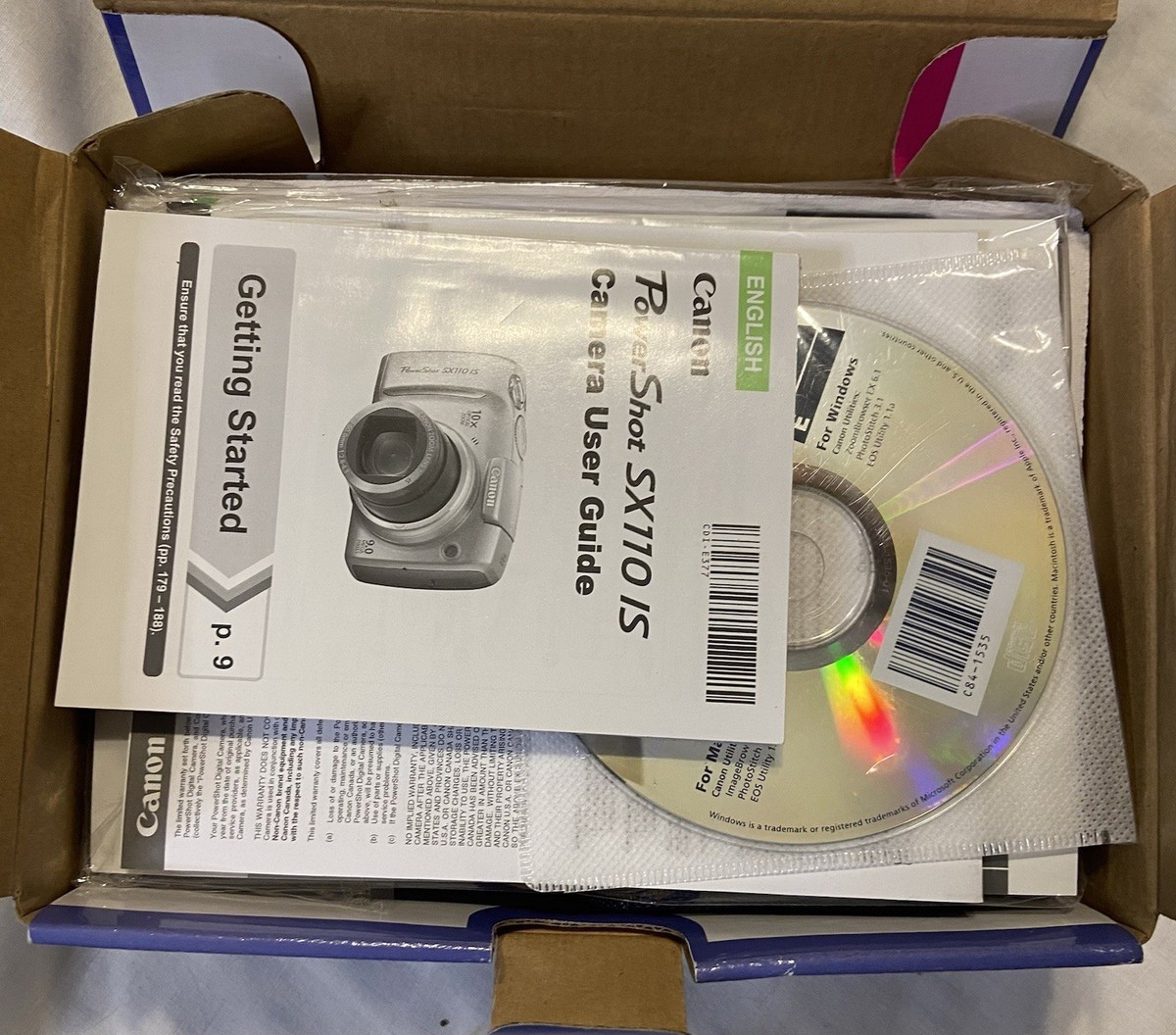 Canon PowerShot SX110 IS 9MP Digital Camera Y2K With Original Box